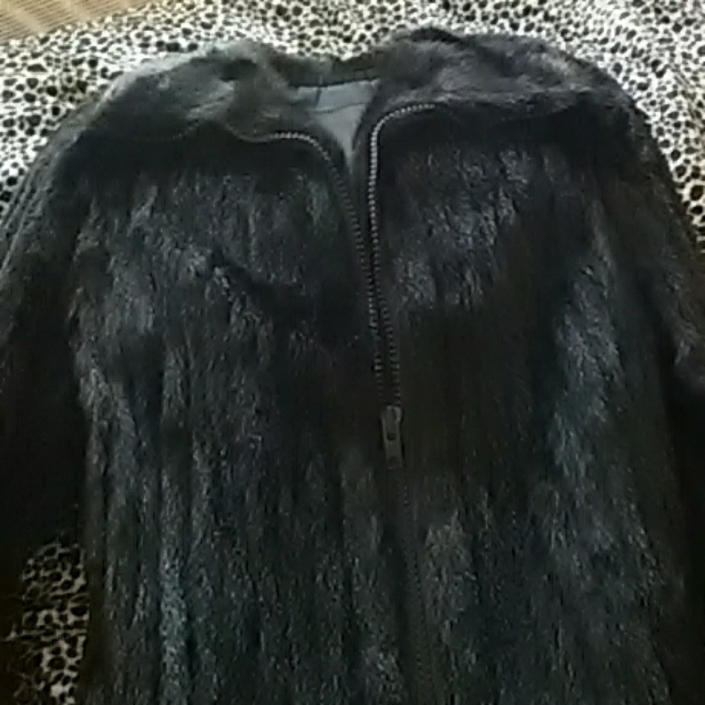 Long sleeve fur jacket